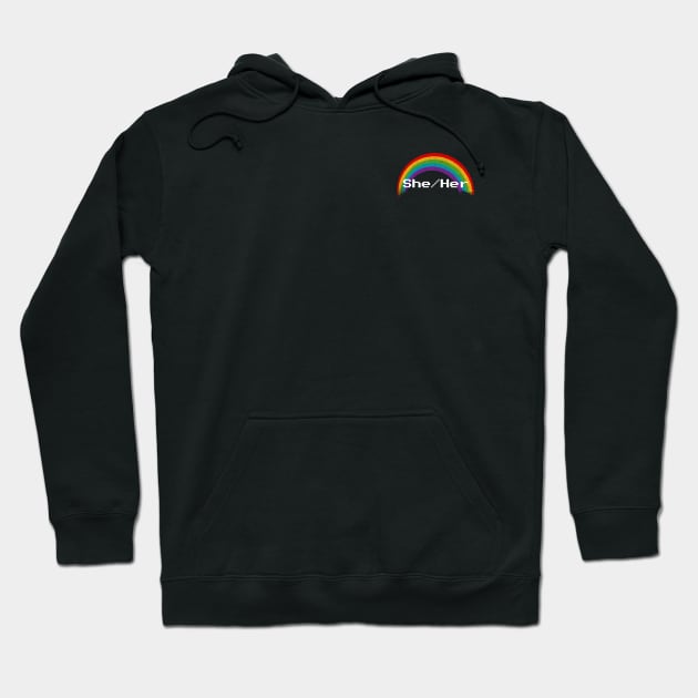 Rainbow Pronouns - She/Her Hoodie by FindChaos